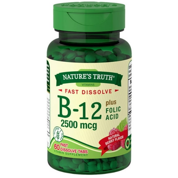 4 Pack - Nature's Truth B-12 Fast Dissolve Tablets, Berry,  60 ea