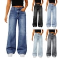 thumbnail image 2 of Yungyresw Women Wide Leg Jeans Y2K Loose Fit Wide Leg High Waisted Baggy Denim Pants Outdoor Fashion Casual Streetwear Blue 2XL, 2 of 5