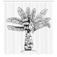 thumbnail image 3 of Banana Leaf Shower Curtain, Sketch Art Image of Ensete Banana Plant with Modern Monochrome Design, Fabric Bathroom Set with Hooks, 69W X 84L Inches Extra Long, Black and White, by Ambesonne, 3 of 3