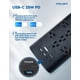 thumbnail image 3 of Protector contra sobretensiones, regleta de alimentación SUREANCE, 12 salidas y 4 puertos USB, 3 of 6