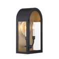 thumbnail image 4 of Grotto 2-Light Outdoor Wall Lantern in Matte Black with Vintage Gold, 4 of 5