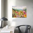 thumbnail image 3 of Creowell Flower Landscape Painting Wall Art, Colorful Floral Canvas Prints Picture Wall Decor, Watercolor Pink Rose Blossom Botanical Modern Artwork for Living Room Home Decoration 20x16 in/16x12 in, 3 of 4