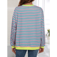 thumbnail image 6 of FIUFY Women's Casual Sweatshirt Long Sleeve Pullover Top Oversized Shirt With Striped Color Block, 6 of 8