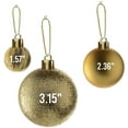 thumbnail image 5 of Gold Christmas Ball Ornaments for Christmas Decorations - 36 Pieces Xmas Tree Shatterproof Ornaments with Hanging Loop for Holiday and Party Decoration (Combo of 6 Styles in 3 Sizes), 5 of 5