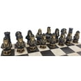 thumbnail image 5 of Medieval Times Gothic Skull Busts Chess Set 14.5" Dusky Black Faux Leather Board, 5 of 7