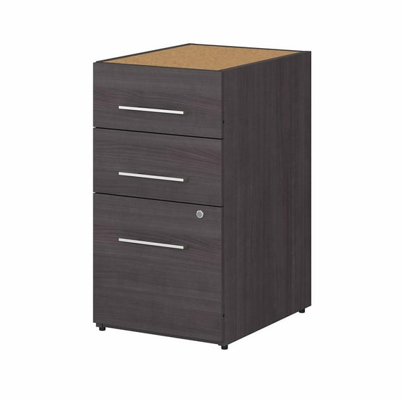 Office 500 16W 3 Drawer File Cabinet in Storm Gray - Engineered Wood