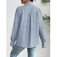thumbnail image 6 of Zeagoo Womens Blouses Dressy Casual Spring Stripe Long Sleeve Shirts Button Down Tops Fashion, 6 of 7