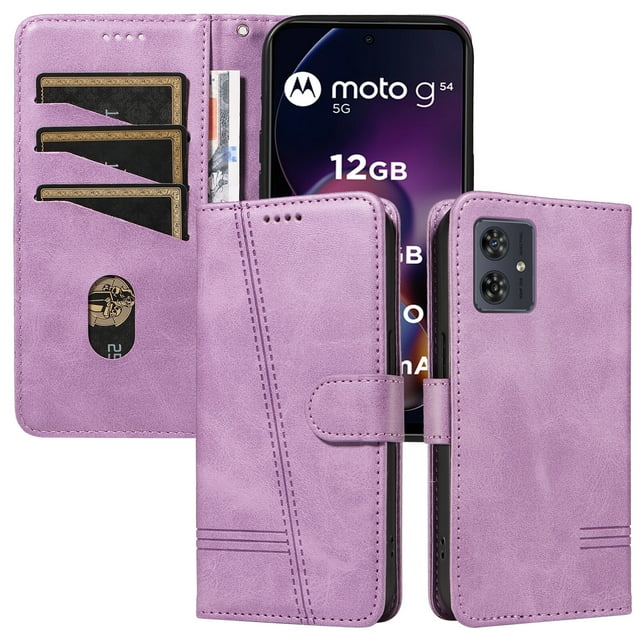 Phone Case for Motorola MOTO G54 5G Magnetic PU Leather Card Slots Durable Wallet Cover