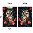 thumbnail image 3 of Plastic Clipboard Acrylic Hanging Clip Board with Gold Low Profile Office School Supplies 12.5x9 Cool Owl with Rose, 3 of 9