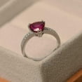 thumbnail image 3 of 925 SterlingSilver Certified Handmade 5ct Ruby Stone Triangle Women Ring US10, 3 of 4