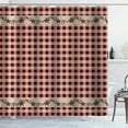 thumbnail image 2 of Brown Texas Star Western Shower Curtain, Primitive Star Red and Beige Buffalo Plaid Rustic Country Farmhouse Bathroom Decor, Waterproof Polyester Fabric Shower Curtain, 72 X 72 Inch, Berry, 2 of 5