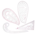 thumbnail image 5 of Qukaim Juego de reglas transparentes para acolchar, 4 unidades, flexibles y flexibles, para pintar y diseñar ropa, alta precisión, 30 cm de largo, 5 of 5