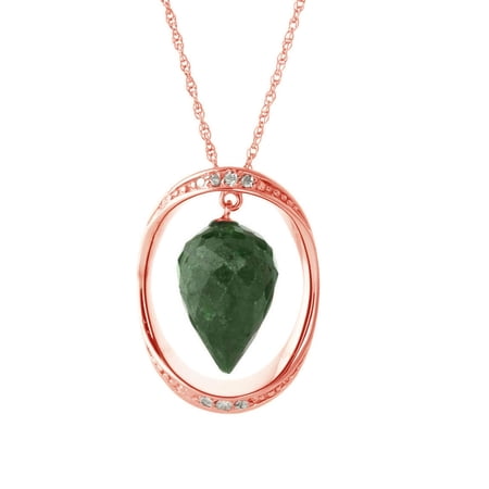 Galaxy Gold 14K Solid Gold 13.1 Carat Natural Diamond Drop Necklace for Women - Rose Gold Fine Jewelry