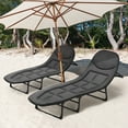 thumbnail image 6 of 2-in-1 Foldable Lounge Chair & Camping Cot – Adjustable Backrest with 3D Headrest, Side Pocket for Office Naps, Beach, Camping, Travel, 6 of 8