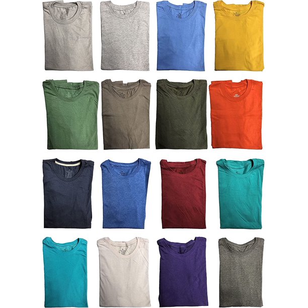 BILLIONHATS 12 Pack Plus Size Men Cotton T-Shirt Bulk Big Tall Short ...