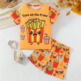 thumbnail image 2 of Gubotare Boy Toddler Clothes Toddler Boy Clothes Baby Boy Outfits Short Sleeve Tops and Shorts Summer Boys Clothing 3 6 9 12 18 24 Months 2T 3T 4T 5T,Orange, 2 of 7