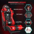 thumbnail image 4 of JONPONY Big and Tall 500LBS Gaming Chair, 3D Armrests Gamer Chair PU Leather with Footrest and Lumbar Support, Ergonomic Design, High Back Game Chair Support Long Sitting, Red Computer Chair, 4 of 10