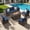 Blue, variant on TANGJEAMER 7 Piece Patio Furniture Set with Fire Pit Table, All Weather Outdoor Sectional PE Rattan, Patio Conversation Sets with Cushions for Garden Lawn Balcony(Blue)