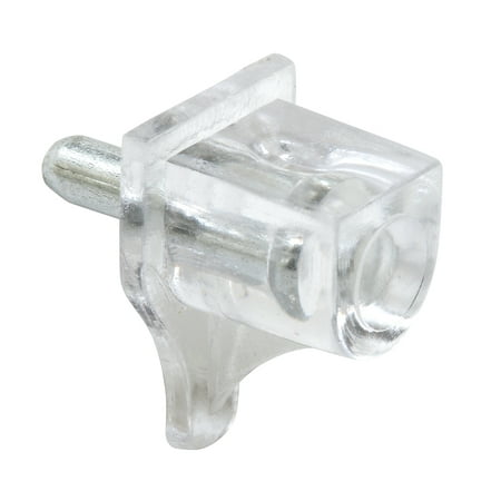 Small Shelf Support Peg 3mm Metal Stem Clear Plastic Support