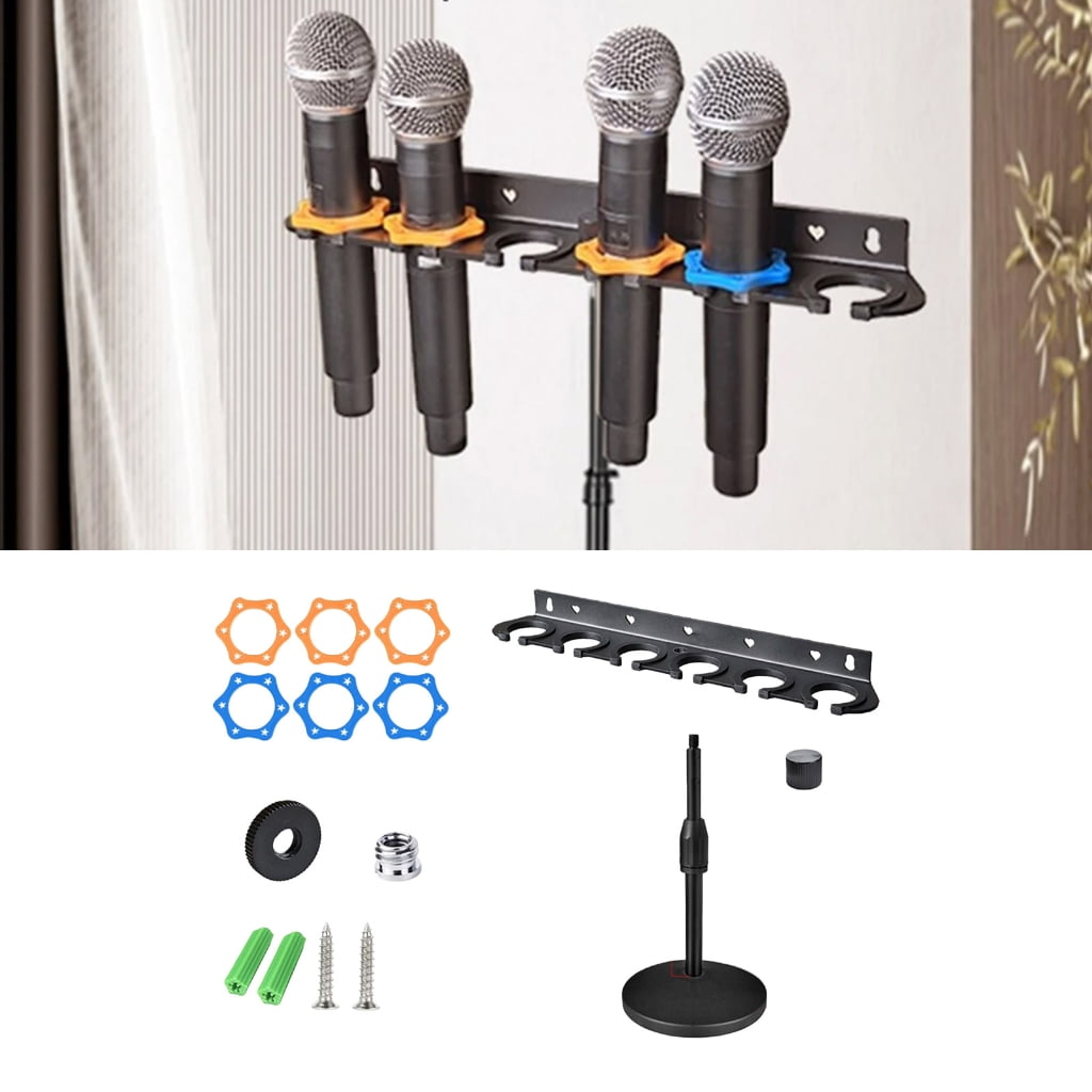 Professional Microphone Wall Mount Storage Tray Desktop Stand Mic Wall Mounter for Organized Auditory Setups