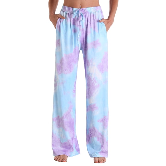 Domuza Pajamas Pants Women Casual Comfy Soft Straight Leg Stretch Waist Pj Pants Funny Graphics Loose Fit Lounge Sleep Pants Light Purple 2XL