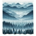 thumbnail image 4 of Ambesonne Blue Shower Curtain, Misty Mountains Dense Forest, 69"Wx75"L, Slate Blue, 4 of 4