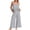 Gray, variant on Sahpxhe 2 Piece Sets for Wome Cotton Linen V Neck Crop Peplum Cami Top Loose Wide Leg Pants Summer Travel Matching Sets Gray S