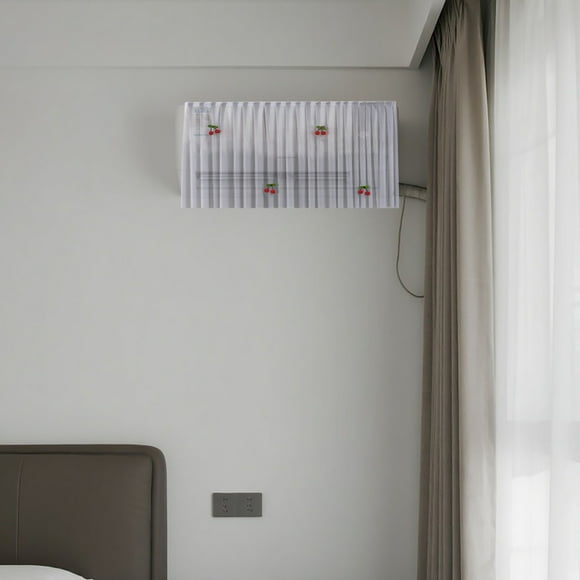 Air Conditioner Wind Deflector Curtain with Cherry Design Polyester Fabric for Living Room Bedroom and