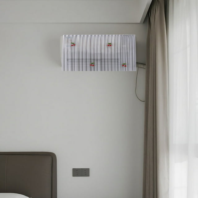 Floral Design Air Conditioner Wind Deflector Curtain Polyester Fabric for Living Room Bedroom Use