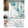 thumbnail image 3 of No Hook Cloth Fabric Shower Curtain with Snap in Liner, Turquoise Coastal Coral Waterproof Shower Curtains Set with See Through Top Window, Nautical Starfish Seahorse Bath Curtains Shower 36"x72", 3 of 6