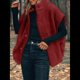 thumbnail image 5 of Chaleco de Felpa para Mujer, Informal, Extragrande, Cálido, con Botones y Bolsillos Vino Tinto S, 5 of 8