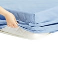thumbnail image 3 of The Great American Store- 600 Thread Count 100% Egyptian Cotton 1 PC Fitted Sheet / Bottom Sheet 18 Inch Deep Pocket (Solid Light Blue, Twin XL) - ALL ROUND ELASTIC FOR PERFECT FIT, 3 of 4