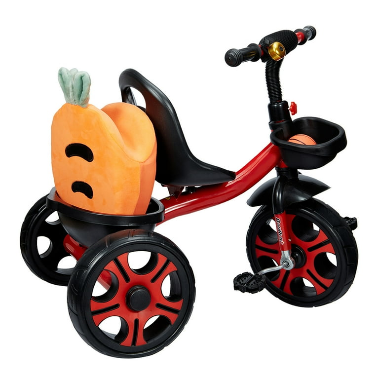 FUTATA Kids Trike for Aged 6 Month and Up Stroller Trike 3 Wheel Pedal Bike Toys Gifts Easy Rider Trike with 2 Storage Baskets on Front Back Non Slip Handlebar