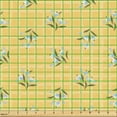 thumbnail image 2 of Ambesonne Floral Fabric by the Yard Upholstery, Flora Pattern Checkered Back, 3 Yards, Pastel Brown and Sky Blue, 2 of 5