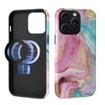 thumbnail image 2 of FKBRCL4U for iPhone 14 Pro Compatible with Magsafe Case Marble Art Pink Teal Golden Lines Pattern for Girl Boy Full Body Magnetic Design Soft Silicone Protection, 2 of 7