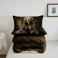 thumbnail image 4 of Black Bear Comforter Set,3D Bear Print Bedding Set,Jungle Wildlife Bedding Comforter Sets King Size,Black Animal Duvet Insert,Rustic Farmhouse Down Comforter, 4 of 5