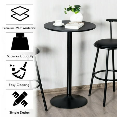 Gymax Set Of 2 Round Pub Table 24 Bistro Bar Height Tail W Metal Base Black Canada Gymax Set Of 2 Round Pub Table 24, Bar Height Round Table Ikea