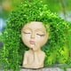 thumbnail image 2 of Maceta con Cabeza /Maceta con Cara, para Plantas de Interior, Maceta con Cara de Niña Maceta con Cabeza de Dama , Color Caqui, 2 of 6