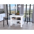 thumbnail image 2 of FM FURNITURE Brooklyn 3-Shelf Engineered Wood Kitchen Island White / Ibiza, 2 of 7