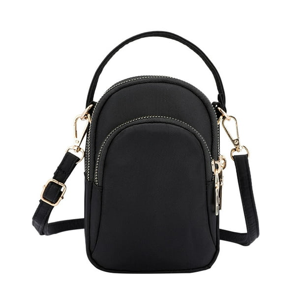 EeaseMX Bolso bandolera portátil para mujer, impermeable, de nailon, tipo bandolera, color negro