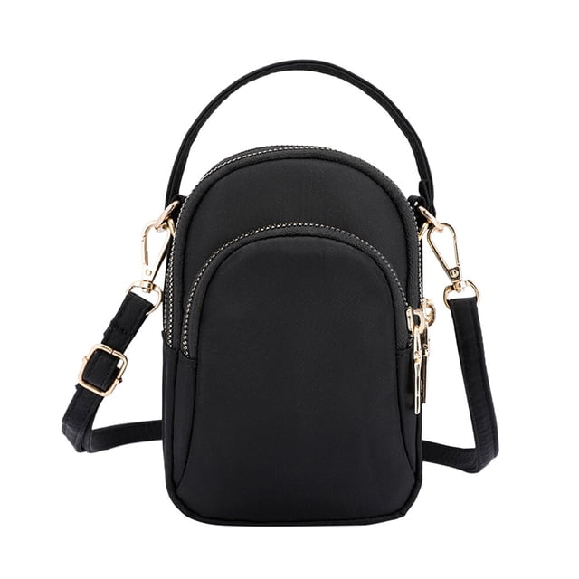EeaseMX Bolso bandolera portátil para mujer, impermeable, de nailon, tipo bandolera, color negro