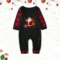 thumbnail image 2 of Odeerbi Christmas Pajamas for Family Holiday Plaid Long Sleeve Family Christmas Pajamas Matching Sets Infant Casual Plaid Print Tops Pants Set Two-Piece Sleepwear Xmas PJs Set Black, 2 of 6