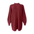 thumbnail image 4 of Curuila Women Turtleneck Dresses Knitted Solid Color Long Sleeve Fashion Warm Loose Autumn Winter Sweater Size Xl, 4 of 5