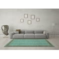 thumbnail image 3 of Ahgly Company Indoor Round Abstract Light Blue Modern Area Rugs, 4' Round, 3 of 4