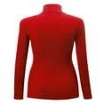thumbnail image 2 of Women‘s Long Sleeve Rib Turtleneck Top Pullover Sweater L RED, 2 of 6
