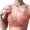 Red, variant on Women Seamless Padded Wireless Lace Bra V-Neck Wide Vest Strap Breathable Soft Everyday Lingerie Gentle Support Sleep Bra Black 2XL