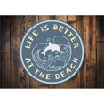 thumbnail image 2 of Life is Better at The Beach, Beach Lover Sign, Beach House Decor, Beach Bum Aluminum Metal Decor Sign - 12" Round, 2 of 4