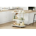 thumbnail image 2 of Gold Bar Carts with 4-Tiers Storage Shelves，Mobile Bar Seving Carts On Wheels with Wine Rack and Glass Holder for Kitchen, Dining Room, Living Room, 2 of 10