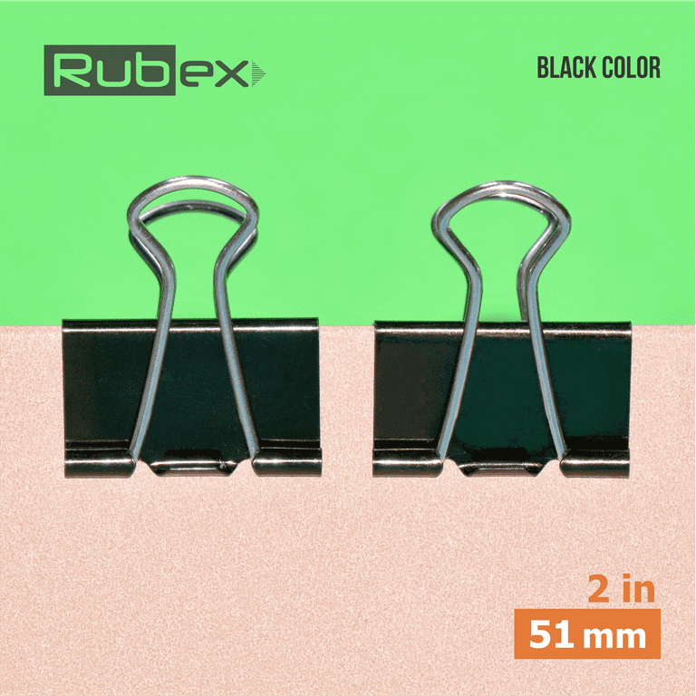 Rubex Binder Clips, Extra Large Binder Clips, Jumbo Binder Clips,2