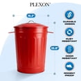 thumbnail image 2 of Plexon Metal Trash Can with Lid 13 Gallon, Decorative Outdoor Trash Can Heavy Duty Galvanized Metal Bucket with Lid for Garage Workshop Storage Farmhouse, Red, 2 of 9